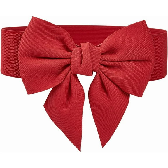 Zhengup Women's Bow Knot Wide Elastic Waist Belt Stretchy Waistband