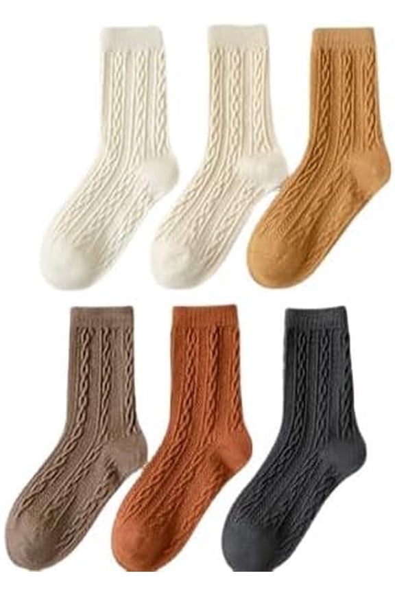 Women's Cottagecore Cotton Socks 6Pairs Kawaii Fairycore Novelty Socks Cozy Warm Cute Socks Indie Crew School Sock
