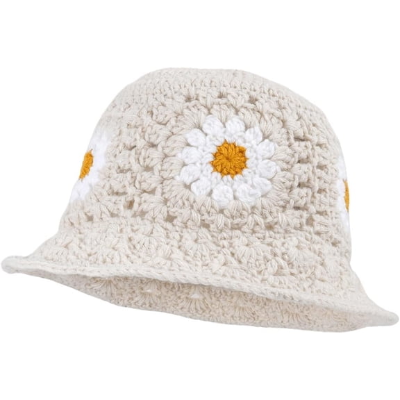 Zhengup Women's Crochet Bucket Hats Casual Fishman Knitted Hat