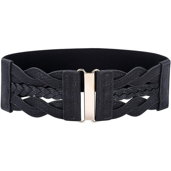 Zhengup Women's Elastic Wide Belts Vintage Stretchy Belt Retro Fashion Cinch Belts for Dresses