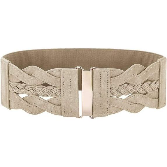 Zhengup Women's Elastic Wide Belts Vintage Stretchy Belt Retro Fashion Cinch Belts for Dresses