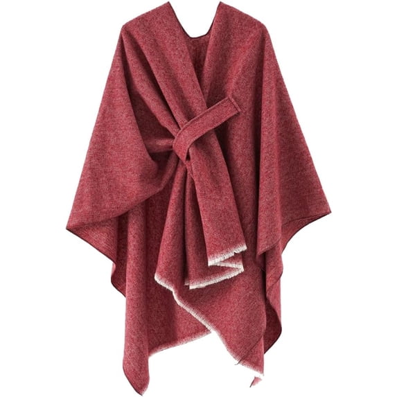 Zhengup Women's Elegant Shawl Poncho Sweater Wrap Soft Open Front Cardigan Shawls for Fall Winter