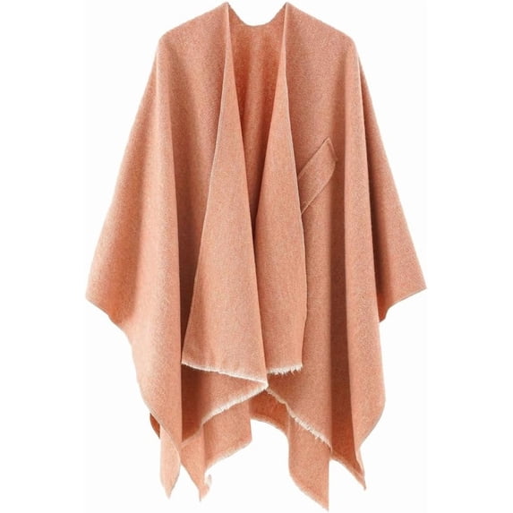 Zhengup Women's Elegant Shawl Poncho Sweater Wrap Soft Open Front Cardigan Shawls for Fall Winter