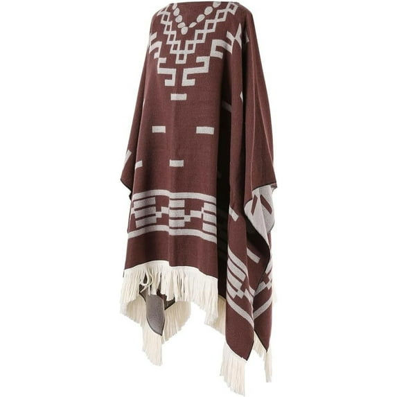 Zhengup Women's Fashion Travel Shawl Wrap Pullover Poncho Cape Long Pashmina Blanket for Fall Winter Tassels Sweater Top