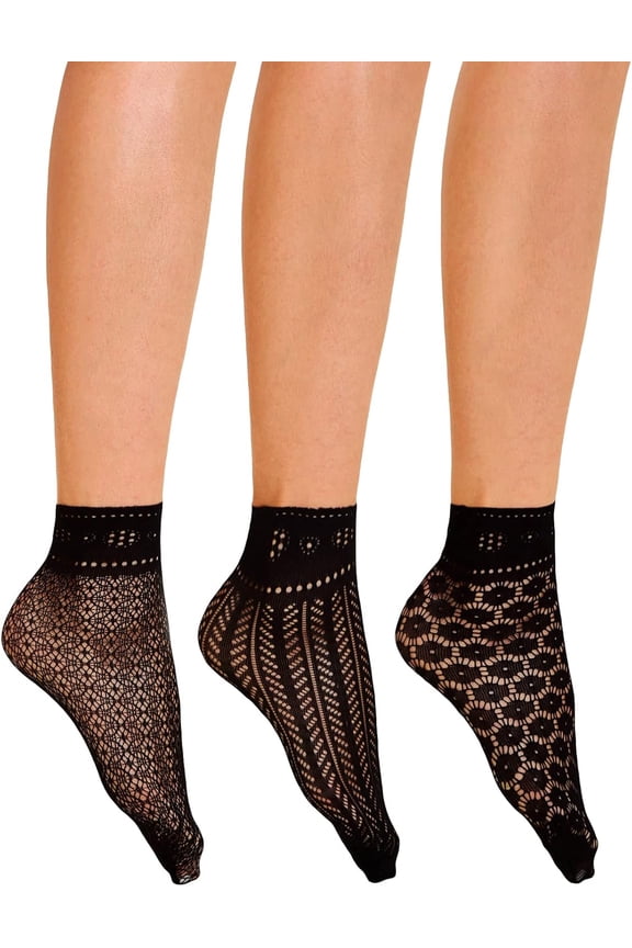 Women's Fishnet Floral Lace Transparent Socks
