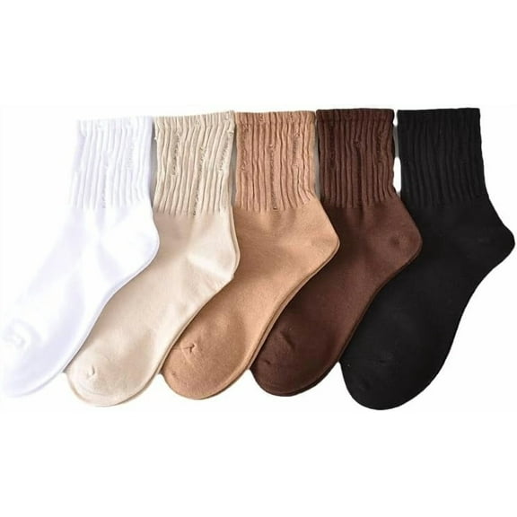 Zhengup Women's Kawaii Ankle Socks 5Pairs Cozy Cute Cotton Socks Preppy Indie Stretchy Socks Japanese Vintage Crew Socks