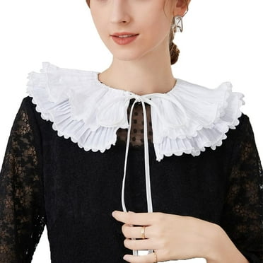 Zhengup Women’s Neck Ruff Mini Cap Crop Top Collar Detachable Dickey Collar Fake Faux Collar Half Shirt Blouse