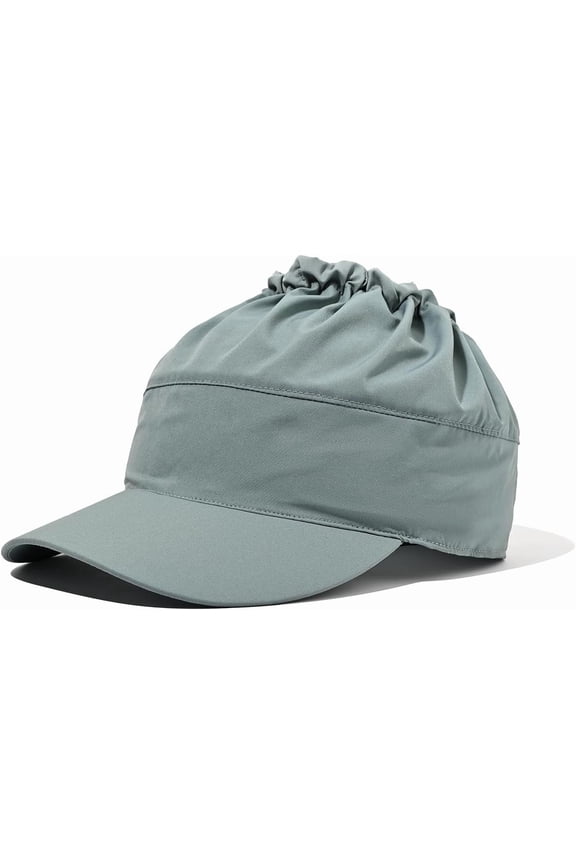 Women's Ponytail Baseball Cap Loincloth High Ponytail Snapback Curl Caps Outdoor Sport Yoga Messy Bun Ponycap
