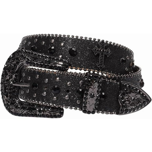Zhengup Women's Rhinestone Studded Belt Bling Waist Belts