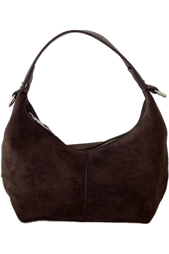 Women's Shoulder Bag Small Tote Bag Underarm Vegan Leather Handbag Suede Purse Satchel Work Travel Dating