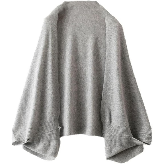Zhengup Women's Soft Shawls Wraps Wool Knit Warm Sweater Cardigan with Sleeves Winter DualPurpose Scarf Open Front Poncho