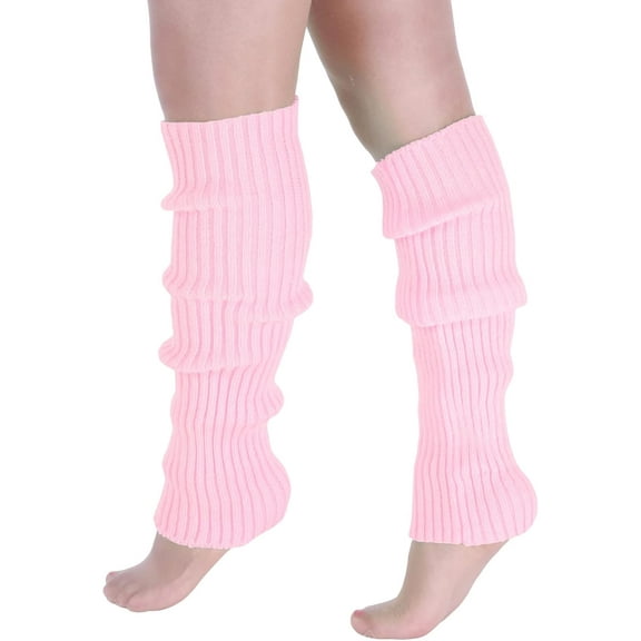 Zhengup Women's Solid Rib Knit Leg Warmers Y2K 80s Socks