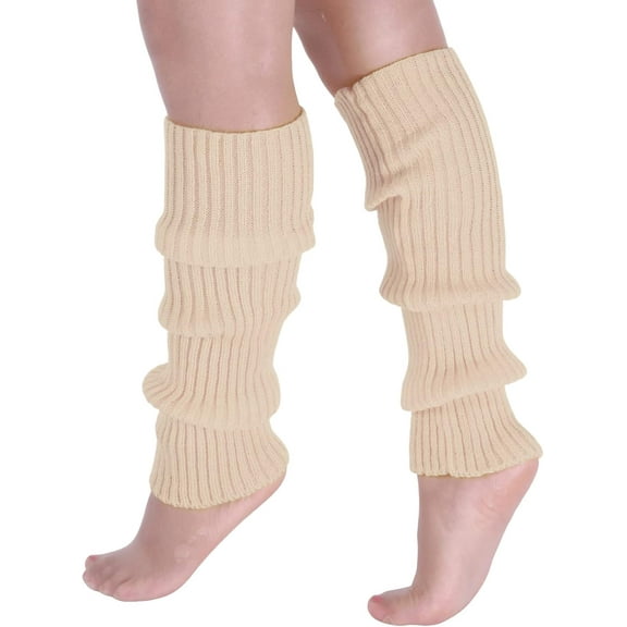 Zhengup Women's Solid Rib Knit Leg Warmers Y2K 80s Socks