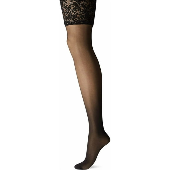 Zhengup Women's Spandex Sheer Thigh Highs with Silicone Stay-Up Lace Top