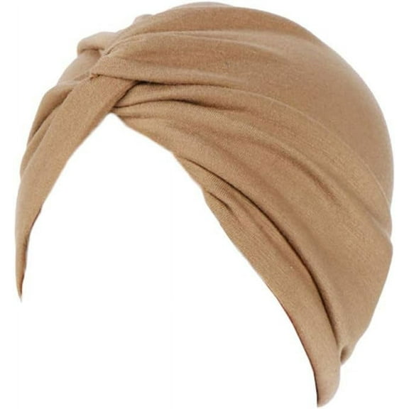 Zhengup Women's Stretch Cotton Twist Pleasted Hair Wrap Turban Hat Cancer Chemo Beanie Cap Turban Headwear Arab Head Wrap