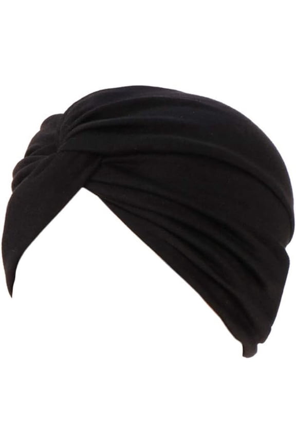 Women's Stretch Cotton Twist Pleasted Hair Wrap Turban Hat Cancer Chemo Beanie Cap Turban Headwear Arab Head Wrap