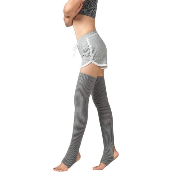 Zhengup Women's Winter Over Knee High Footless Socks Knit High Thigh Leg Warmers Protector Socks for Dancing Yoga, 1 Pair