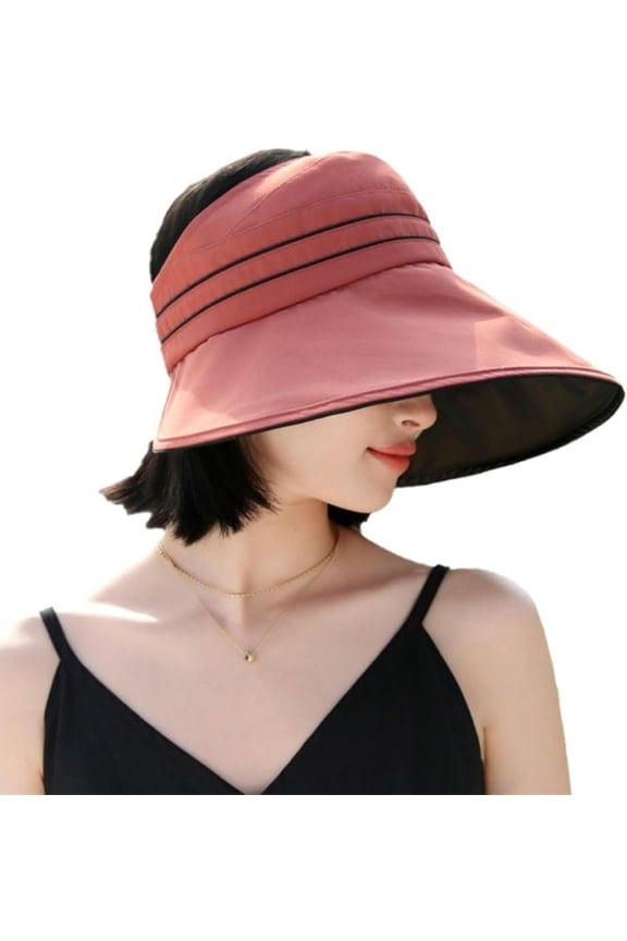 Womens Casual Sun Hats Super Wide Brim Summer Beach Cap Foldable Bucket Hat UV Protection with Ponytail Hole Outdoor
