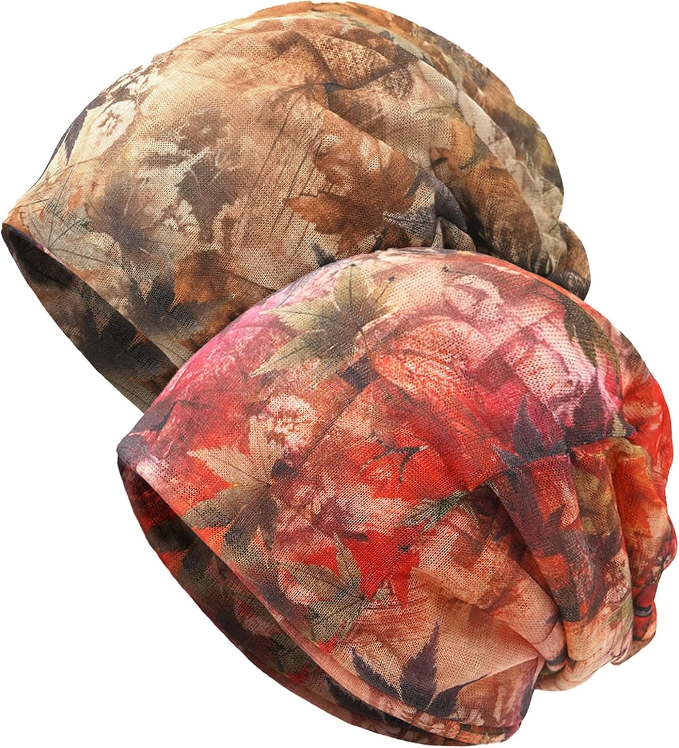 Cotton Slouchy Beanie Cap Scarf Open Top Ponytail Hat Chemo Headwear Qunson Women main image 3