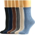 thumbnail image 1 of Zhengup Womens Crew Socks, Casual Knit Cotton Comfy Breathable Cool Dress Socks for Girls 6 Pack, 1 of 6
