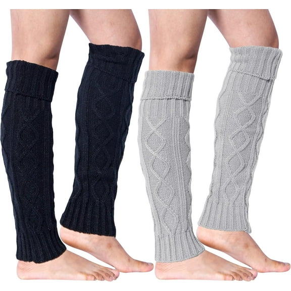 Zhengup Womens Leg Warmers Winter Warm Knit Long Boot Socks Slouch Knee High 80s for Party
