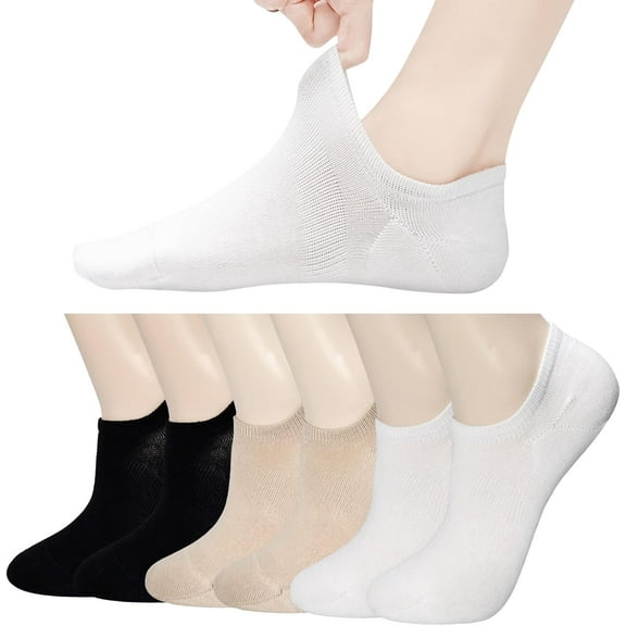 Zhengup Womens No Show Socks Cotton Breathable Athletic Ankle Socks Cushioned Low Cut Invisible Running Socks Flats 6 pack