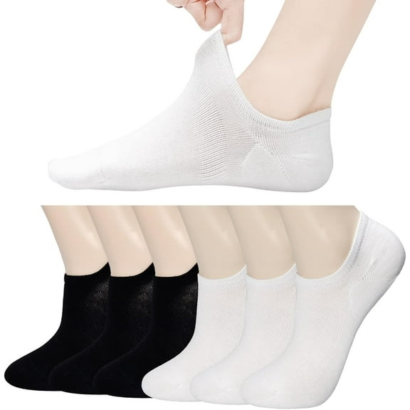 Zhengup Womens No Show Socks Cotton Breathable Athletic Ankle Socks Cushioned Low Cut Invisible Running Socks Flats 6 pack