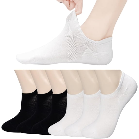 Zhengup Womens No Show Socks Cotton Breathable Athletic Ankle Socks Cushioned Low Cut Invisible Running Socks Flats 6 pack