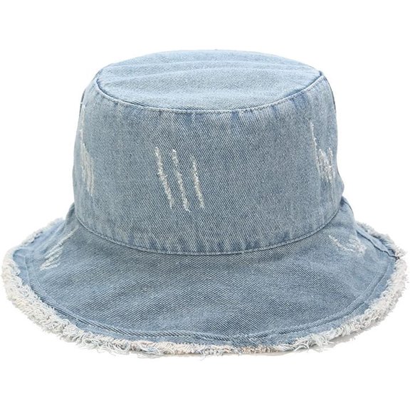 Zhengup Womens Raw Hem Bucket Hats Summer Wide Brim Sun Hat Foldable Packable for Beach Vacation Travel Outdoors