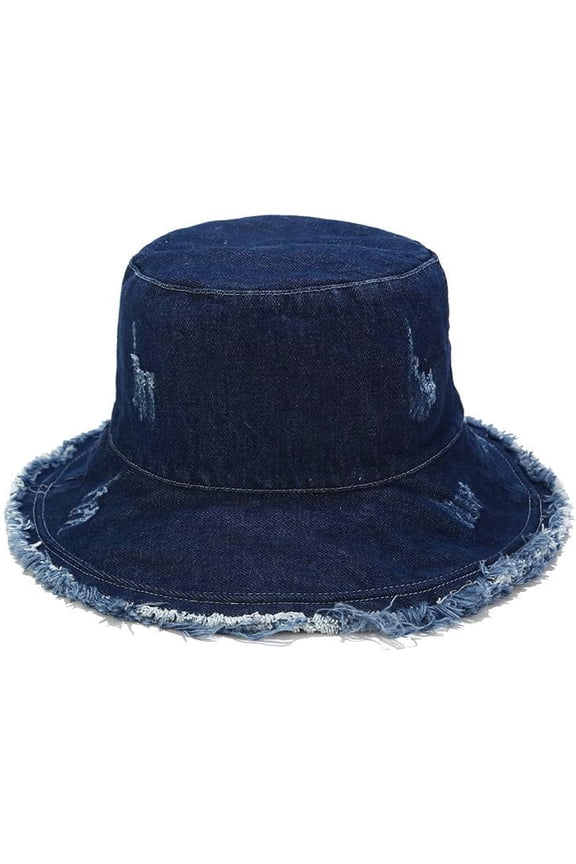 Womens Raw Hem Bucket Hats Summer Wide Brim Sun Hat Foldable Packable for Beach Vacation Travel Outdoors