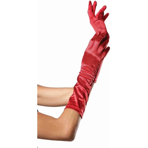 Zhengup Womens Satin Elbow Length Gloves