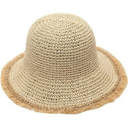 WITHMOONS Women Straw Sun Hat Wide Brim Floppy Beach Cap UPF 50+