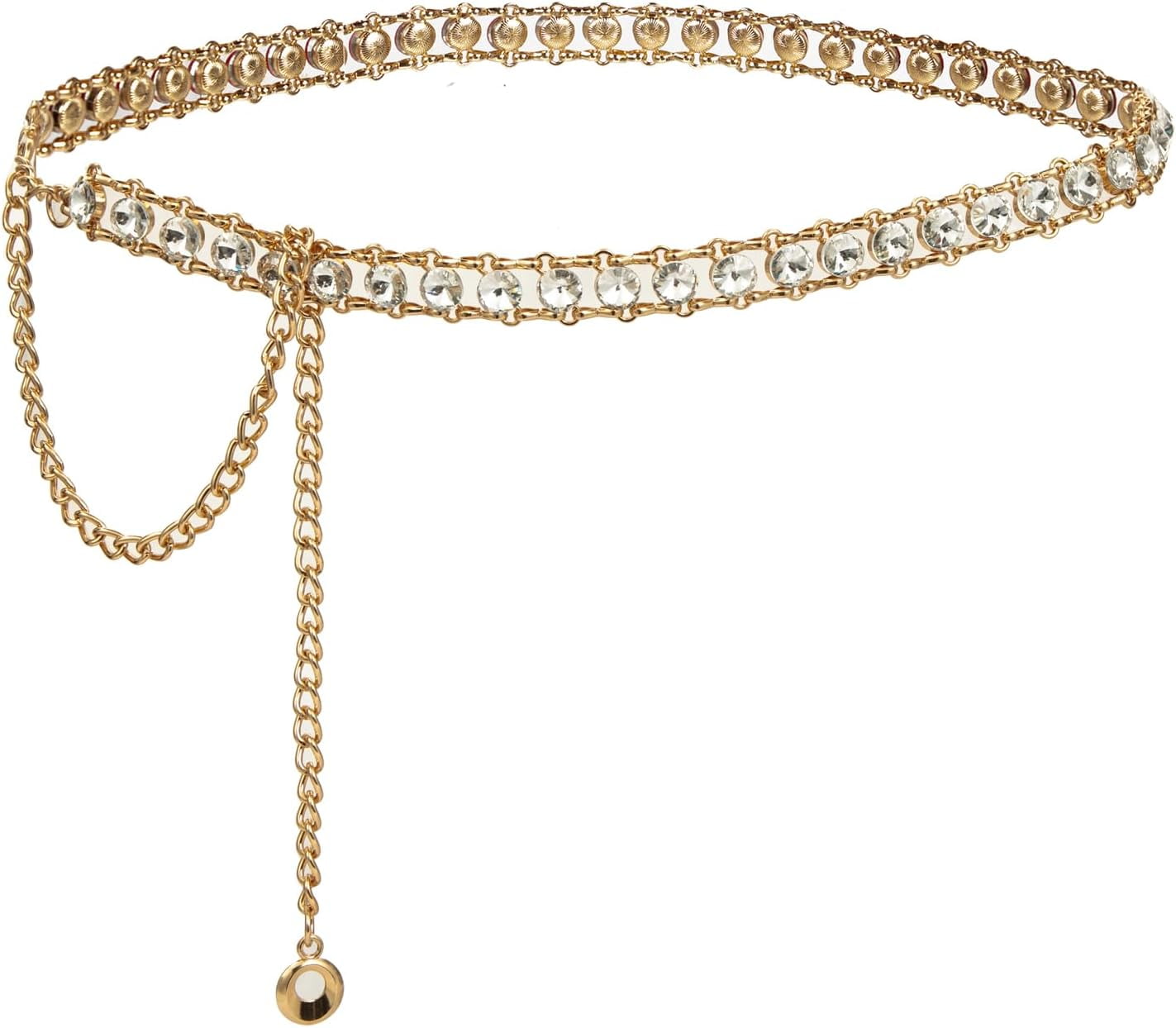Zhengup glass diamond chain belt metal metal belt women display picture 3