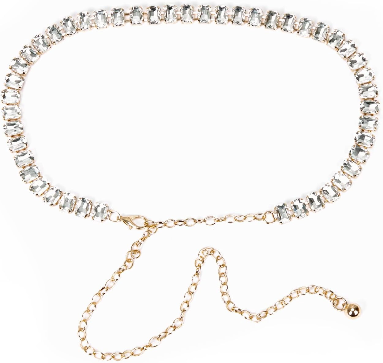Zhengup green glass diamond chain belt metal diamond belt  display picture 1