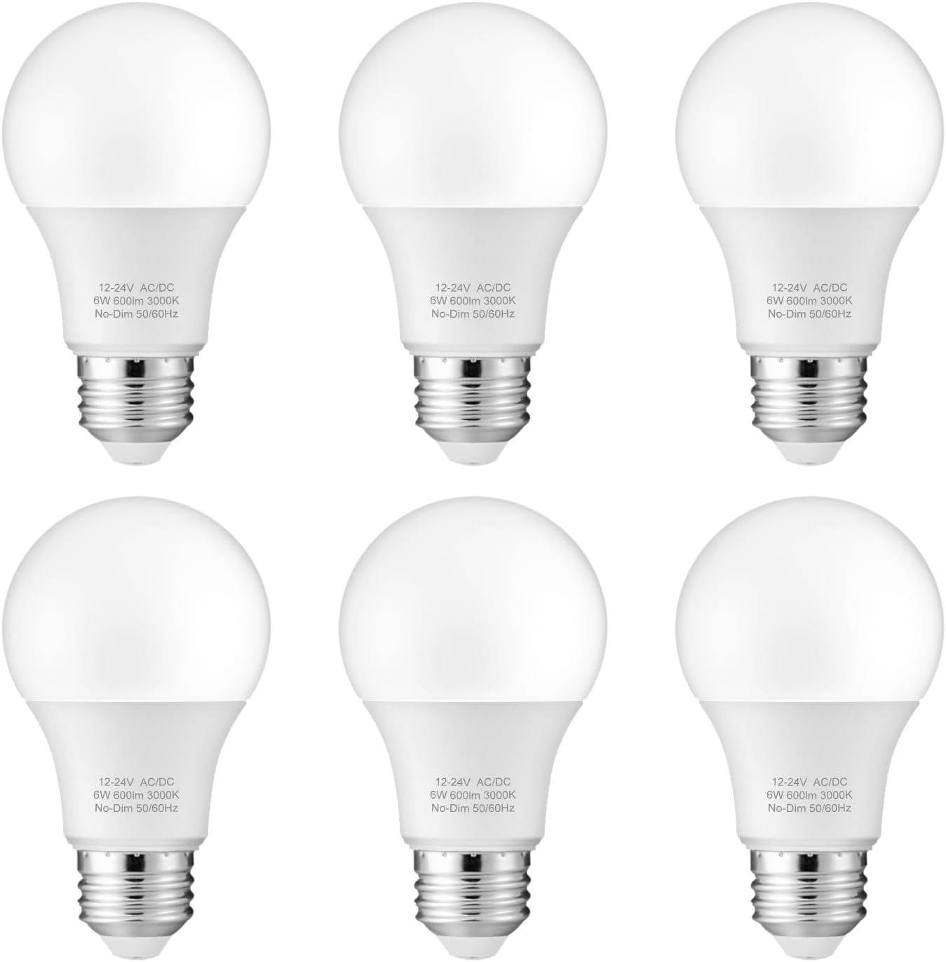 Zhenhe12V Led Bulb 6W(50W Equivalent), Warm White 3000K, 12V-24V Ac/Dc ...