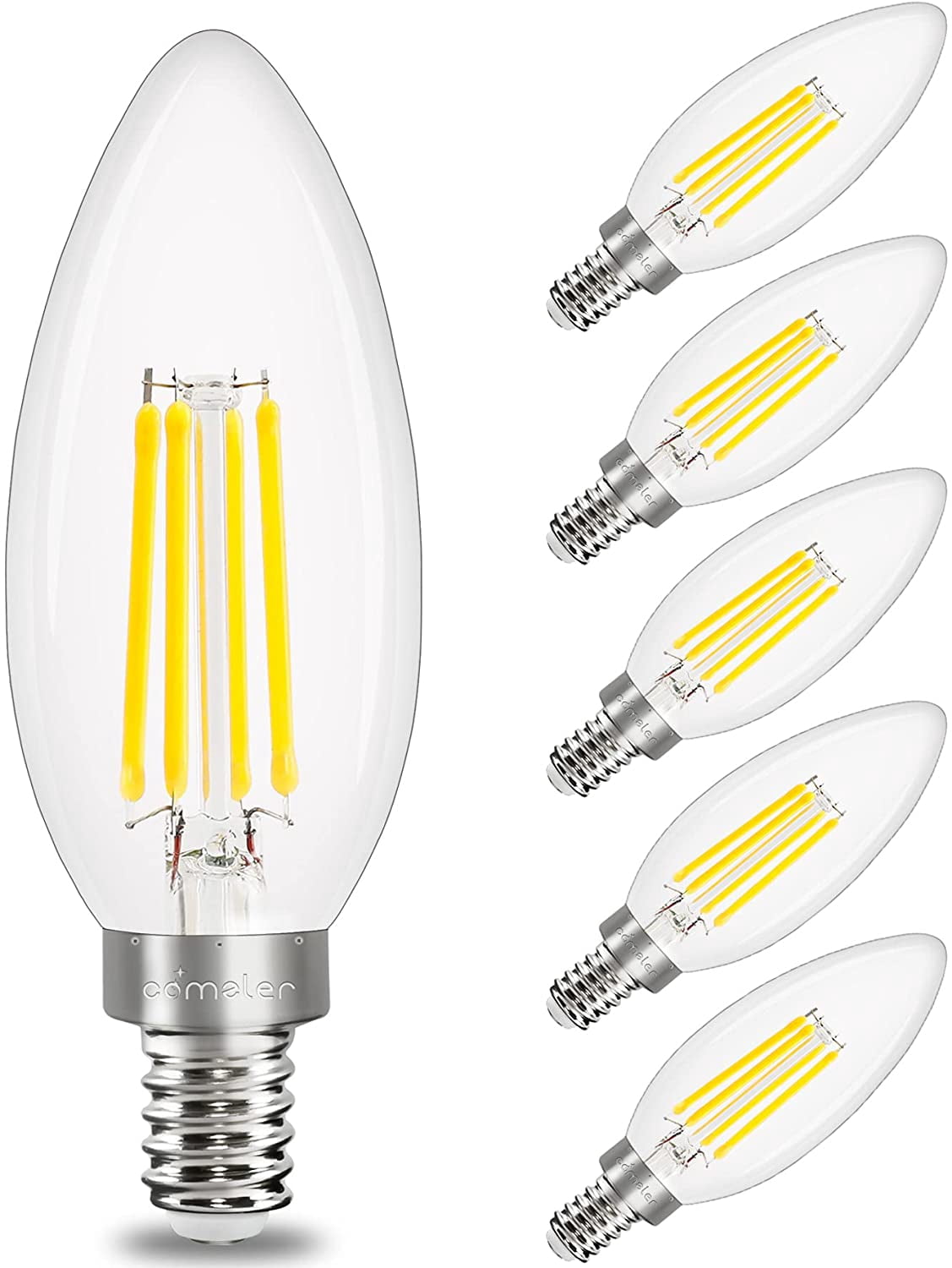 ZhenheE12 Led Candelabra Bulb Dimmable, Chandelier Light Bulb 2700K ...