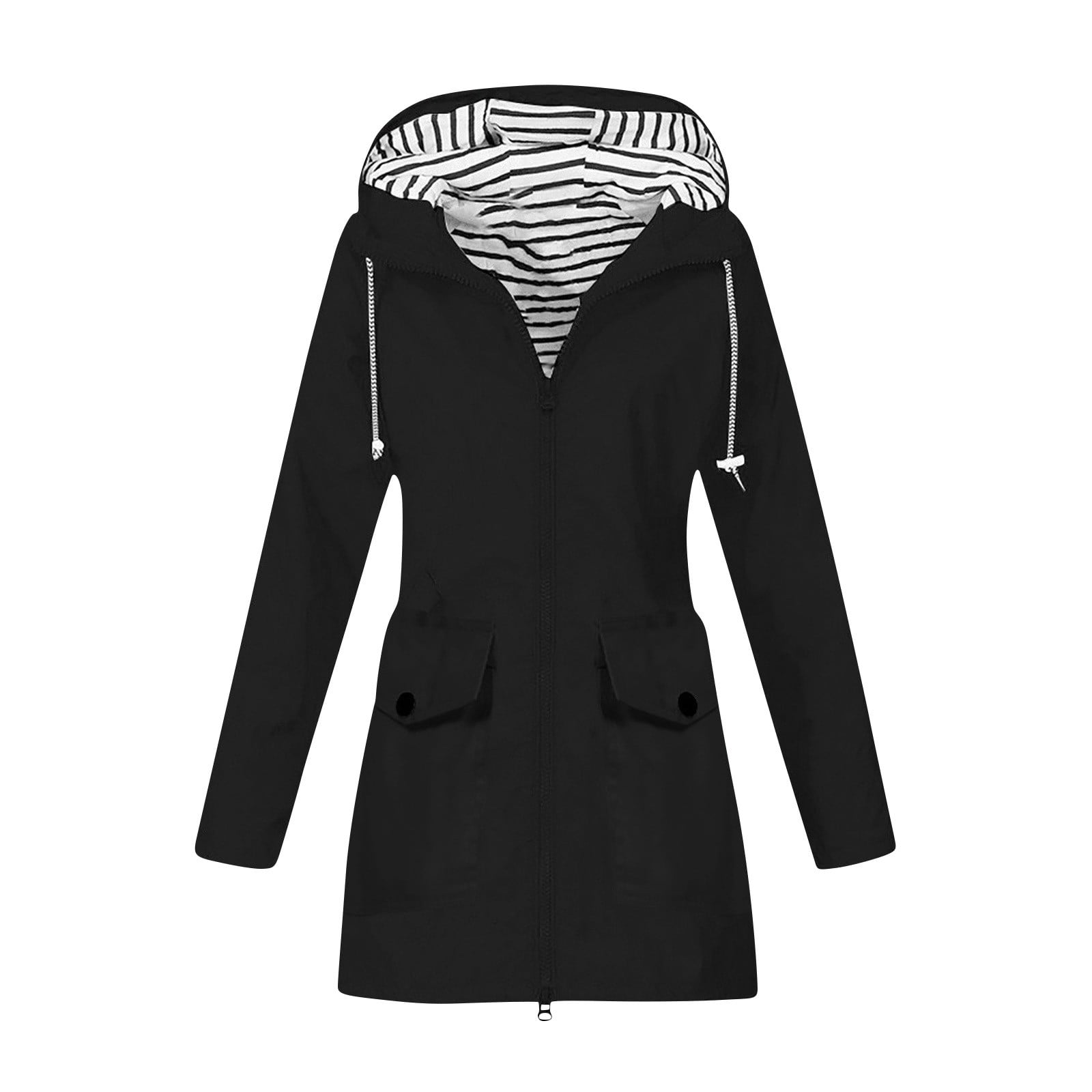 Zhensanguo Rain Jacket Women 2024 Fall Lightweight Waterproof Raincoat