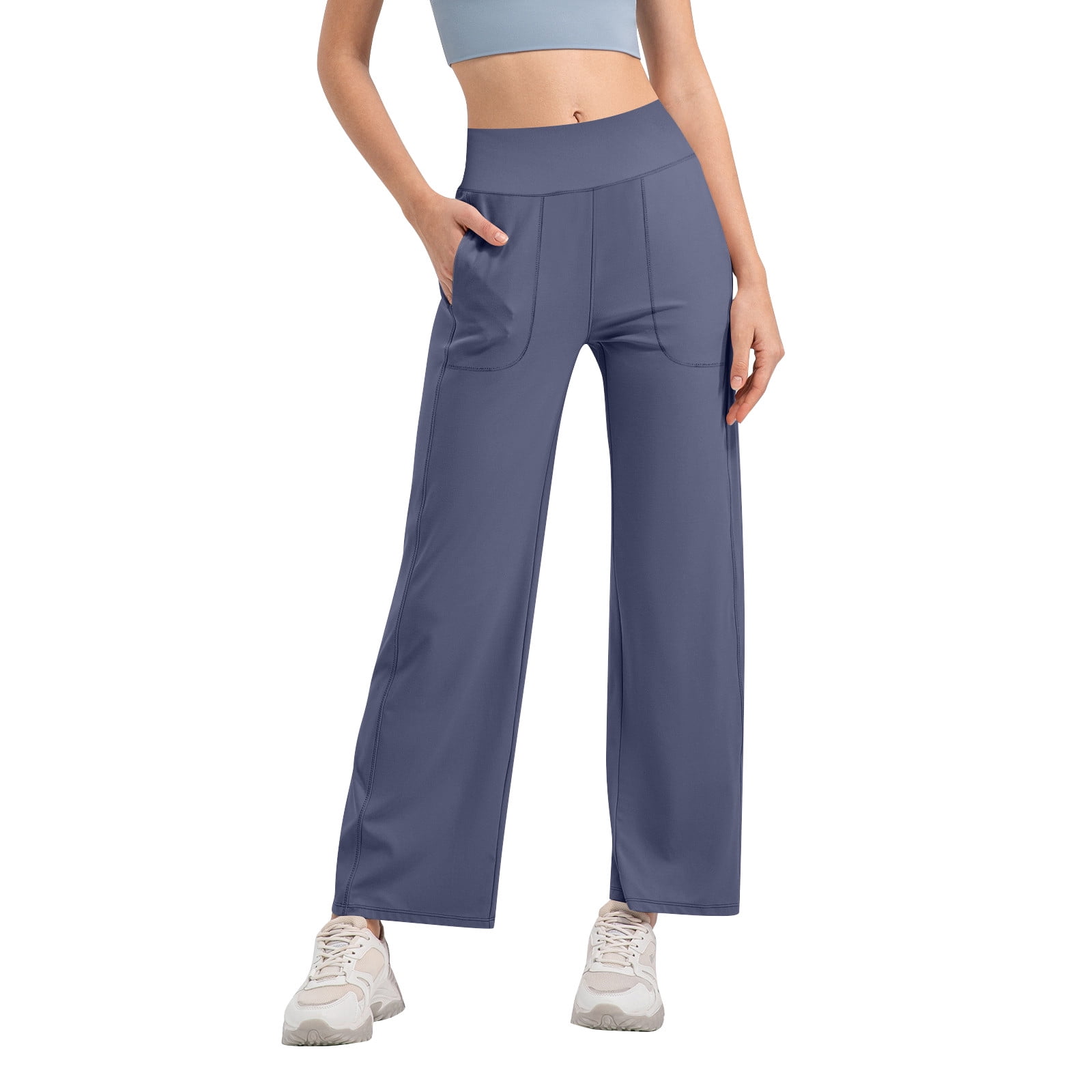 Hypothesis Women's 2-Pocket STRETCH Yoga Waistband Wide Leg Scrub Pant   Petite