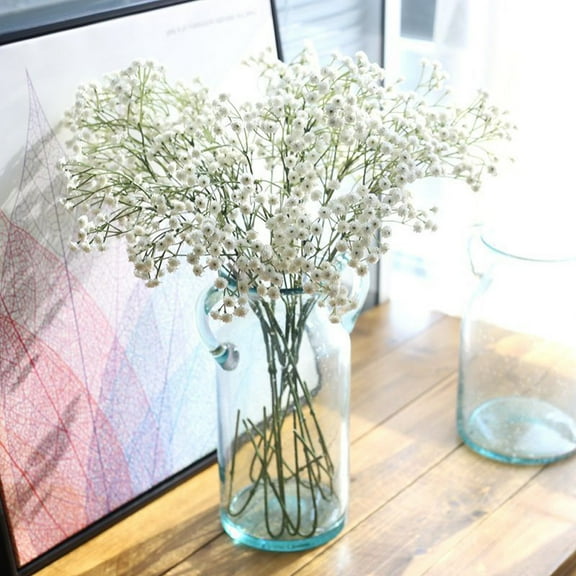 Zhi Artificial Gypsophila Bouquets White Faux Blooms, Ideal for Wedding Bouquet Party and Home Decor, Realistic Filler Flowers for Vase Arrangements
