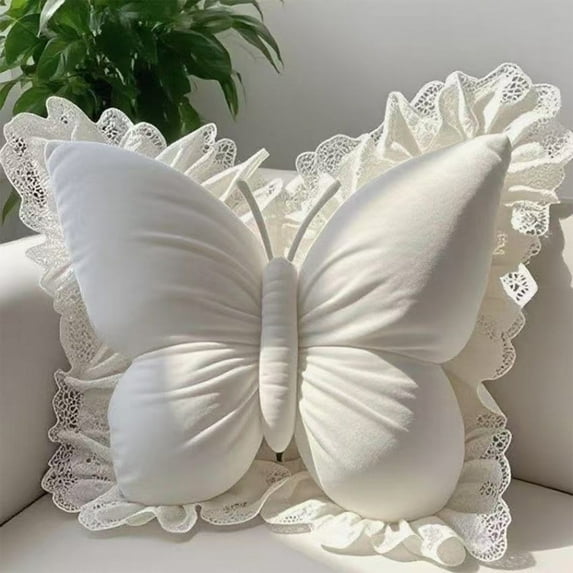 Zhi Butterfly Decorative Pillow for Sofa Bed, Ideal for Home and Decor, Velvet Lumbar Cushion for office Chair Car Seat and Cozy Ambiance