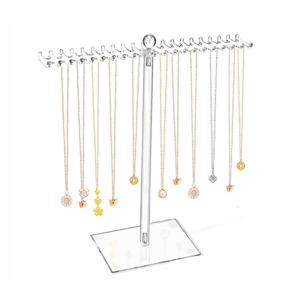 Zhi Clear Acrylic Necklace Organizer Jewelry Display Tree Hanger Rack with Hooks for Necklaces Chain Pendant Bracelets Ring Storage