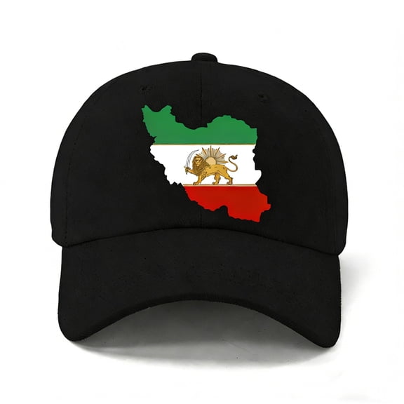 Zhi Iranian Flag Map Hat Patriotic Themed Cap Unique Design Hat for Patriotic Display and Daily Wear Decoration