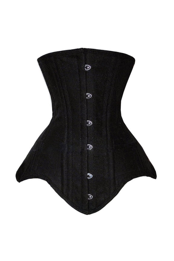 Zhi Women's Black Corset Top, Steel Boned & Lace-Up Back, Vintage Style for Cosplay/Events
