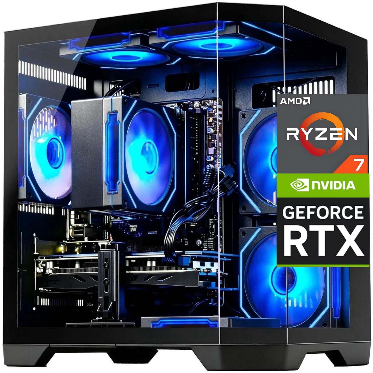 Zhicgcp Gaming Desktop PC, AMD Ryzen 7 4700LE, RTX 3050 , 16GB RAM, 512GB SSD, Windows 11 Home