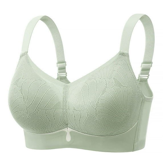 ZhiFeng Bras for Women Underwear Womens Lace Gathered Beautiful Back Bras Solid Color Stylish Brassiere Lady Plus Size Casual Wear Green XL