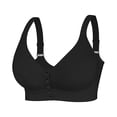 thumbnail image 1 of YLOMAY T Shirt Bras for Women Underwear for Women Front Snaps Adjustable Straps No Underwire Bras Solid Color Fashion Brassiere Plus Size Casual Wear Black XXXL, 1 of 4