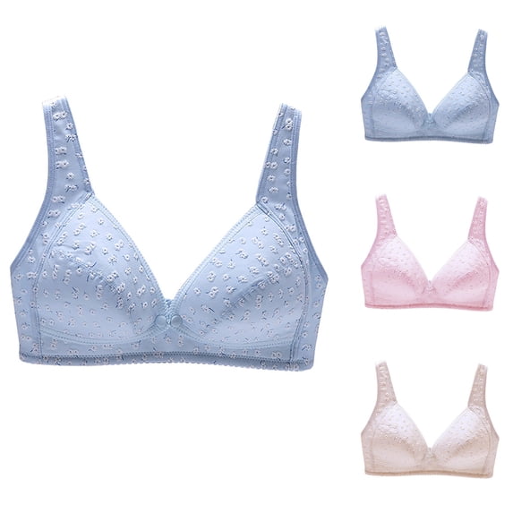 YLOMAY Woman's Bras Women Underware No Underwire Bras Solid Color Fashion Thin Brassiere Loose Everyday Wear Beige L