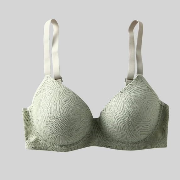 ZhiFeng Womans Bra Womens Underwear Lift up Back Snaps Bras Solid Color Breathable Brassiere Ladies Loose Casual Wear Green XL
