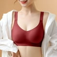 thumbnail image 1 of ZhiFeng Women's Bra Womans Underwear Push up Gathered Bras Solid Color Breathable Brassiere Lady Loose Casual Wear Wine M, 1 of 5