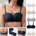 thumbnail image 1 of YLOMAY Women's Bra Women Underwear Front Snaps No Underwire Bras Solid Color Stylish Brassiere Loose Casual Wear Beige L, 1 of 7